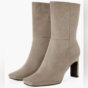Taupe Sued Heeled Booties